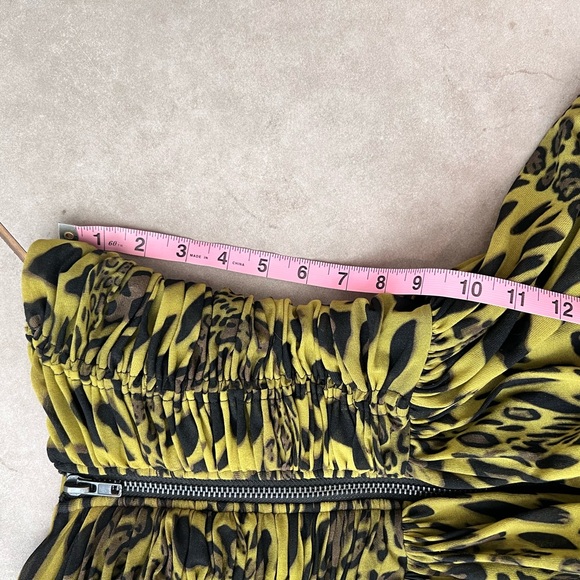 VINTAGE BETSEY JOHNSON strapless lime green and black leopard print dress! - Picture 11 of 12